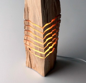 Split Grain, les lampes sculptures par Paul Foeckler