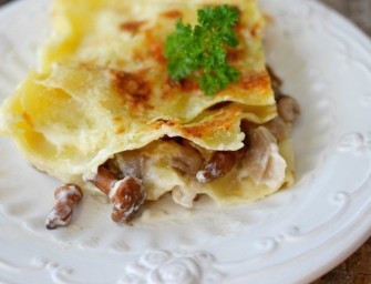 Lasagnes au poulet et aux champignons