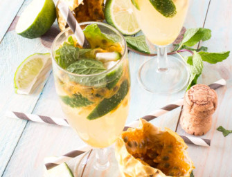 Mojito royal au champagne et fruit de la passion