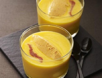 Velouté de patate douce au fromage de chèvre
