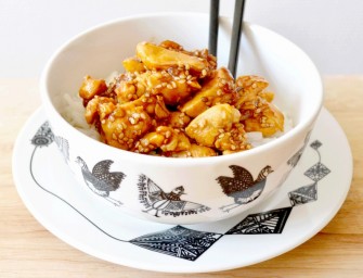 Poulet caramélisé, sésame et soja