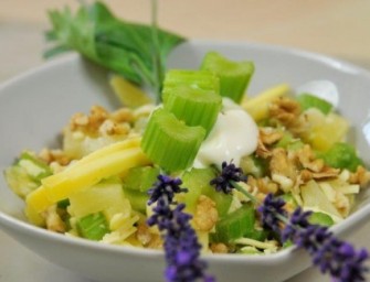 Une salade poireaux et ananas