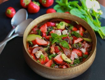 Salade de fraises et fêta