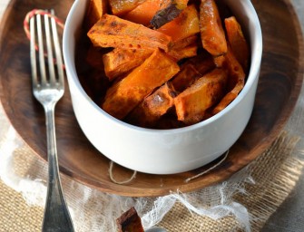 Les frites de patates douces au four