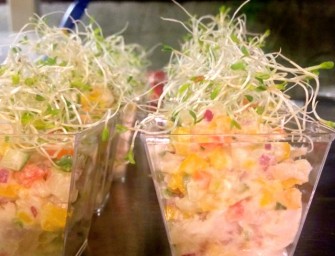 Tartare de thon au lait de coco épicé