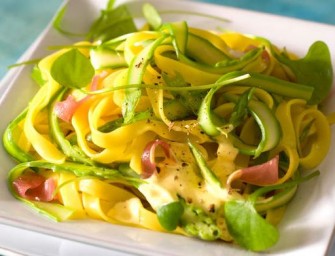 Pâtes carbonara aux asperges