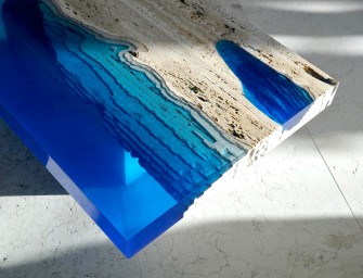 Lagoon, la table basse aux nuances marine