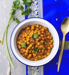 Pois chiche au curry et au lait de coco
