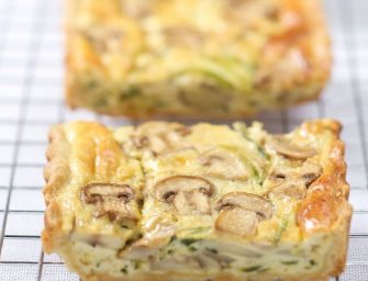 Quiche aux courgettes et champignons