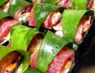 Roulé de thon rouge sauce coco épicée