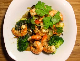 Crevettes mi-cuites et vinaigrette thaïlandaise