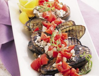 Aubergines grillées et tomate ricotta