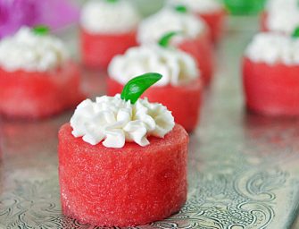 Les bouchées de pastèques au fromage de chèvre