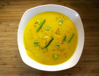 Velouté de mautini au gingembre et rea Tahiti