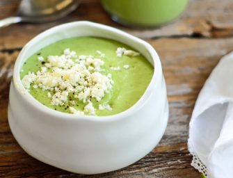 Gaspacho vert au yaourt et au basilic