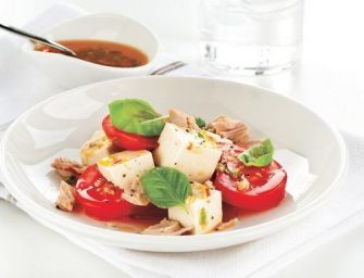 Salade caprese au tofu