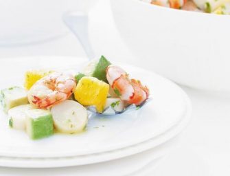Salade de coeurs de palmier et de crevettes