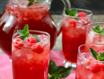 Thé glacé aux framboises
