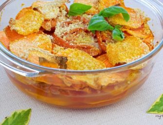 Gratin de patates douces et tomates