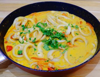 Calamar coco curry version Le Chameau Bleu
