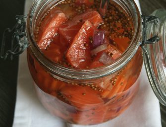 Le saumon mariné à la mandarine et au coriandre