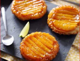 Petites tatins de mangue au citron vert