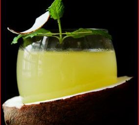 Cocktail eau de coco, citron, ananas et rhum