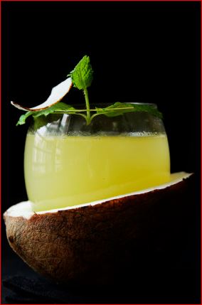cocktail eau de coco, citron ananas rhum
