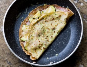 Crêpes à la courgette et au jambon