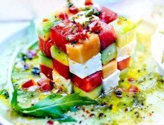 Salade d&rsquo;avocat, melon et pastèque