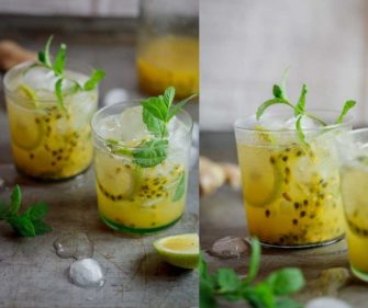 Cocktail fruit de la passion et gingembre