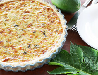 La quiche à la papaye verte et aux petits lardons