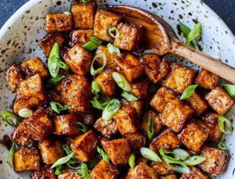 Tofu caramélisé au sirop d&rsquo;érable