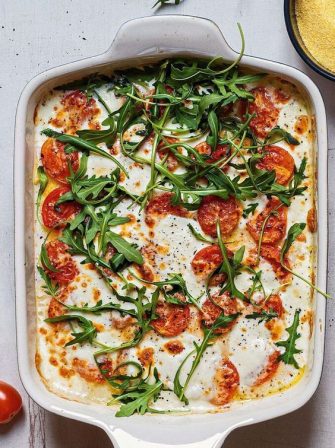 La polenta gratinée aux tomates cerise