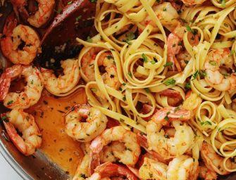 Pates aux crevettes à l&rsquo;ail et persil