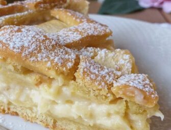 Tarte à la crème pâtissière et pommes