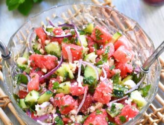 Salade fraicheur, pastèque et féta