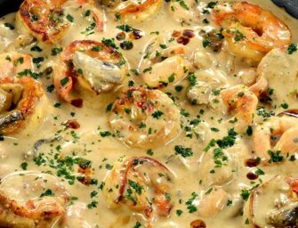 Crevettes à l’Ail et Lait de Coco