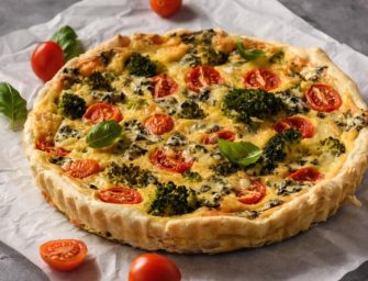 Quiche aux brocolis et aux tomates cerises