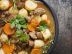 Irish stew, made with lamb, stout, potatoes, carrots and herbs.