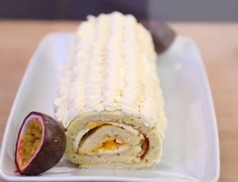 Bûche aux fruits exotiques