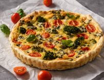 Quiche aux brocolis et aux tomates cerises