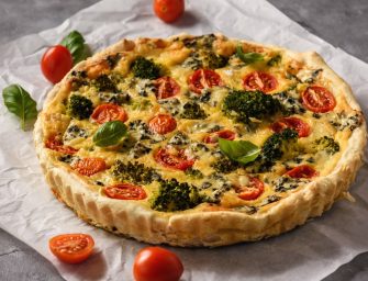 Quiche aux brocolis et aux tomates cerises