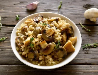 Risotto aux champignons et vin blanc