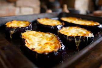 Les aubergines gratinées